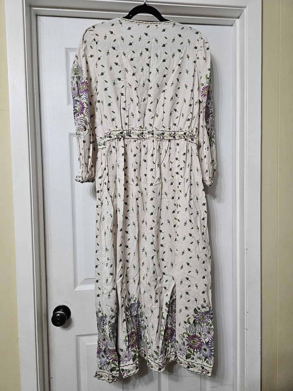 Max Studio Cream Maxi Dress with Purple Floral - Picture 7 of 10